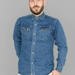3sixteen Crosscut Western Stonewashed Denim Shirt NEW ARRIVALS