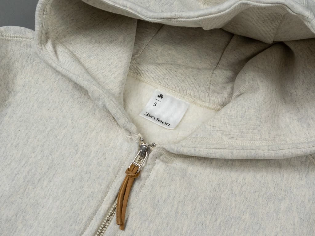 3sixteen Heavyweight Zip Hoody Oatmeal 10 3sixteen Heavyweight Zip Hoody Oatmeal