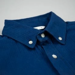 NEW ARRIVALS 3sixteen Short Sleeve Button Down Indigo Sashiko