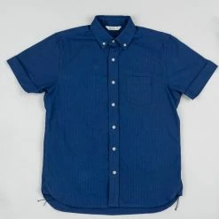 NEW ARRIVALS 3sixteen Short Sleeve Button Down Indigo Sashiko