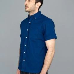 NEW ARRIVALS 3sixteen Short Sleeve Button Down Indigo Sashiko