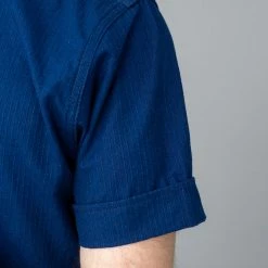 NEW ARRIVALS 3sixteen Short Sleeve Button Down Indigo Sashiko
