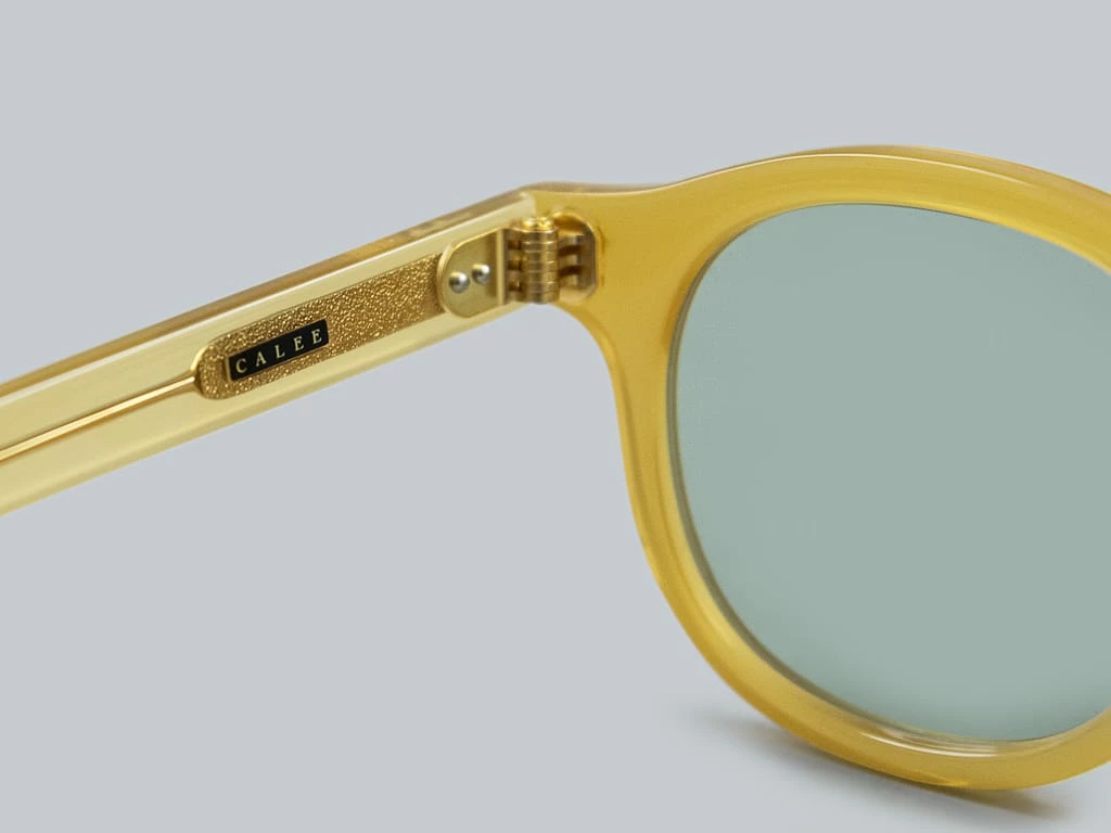 Calee Wellington Type Glasses Yellow/Green 6 Calee Wellington Type Glasses Yellow/Green