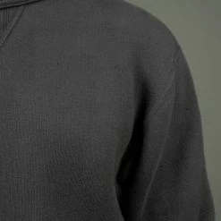 Loop & Weft Tompkins Knit V-Gusset Crewneck Sweatshirt Black