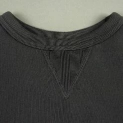 Loop & Weft Tompkins Knit V-Gusset Crewneck Sweatshirt Black