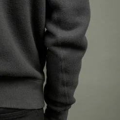 Loop & Weft Tompkins Knit V-Gusset Crewneck Sweatshirt Black