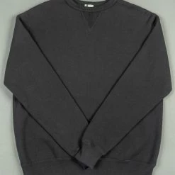 Loop & Weft Tompkins Knit V-Gusset Crewneck Sweatshirt Black