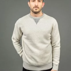 Loop & Weft Tompkins Knit V-Gusset Crewneck Sweatshirt Grey