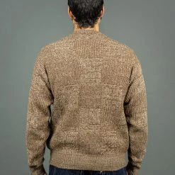 Loop & Weft Merino Super Lamb Switch Panel Crewneck Sweater Mix Brown
