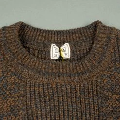 Loop & Weft Merino Super Lamb Switch Panel Crewneck Sweater Deep Clay Brown