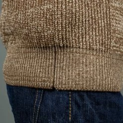 Loop & Weft Merino Super Lamb Switch Panel Crewneck Sweater Mix Brown