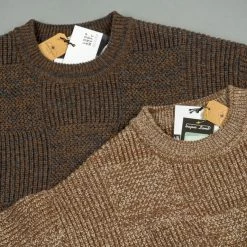 Loop & Weft Merino Super Lamb Switch Panel Crewneck Sweater Deep Clay Brown