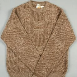 Loop & Weft Merino Super Lamb Switch Panel Crewneck Sweater Mix Brown