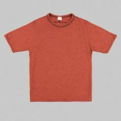 Loop & Weft Heather Slub Cotton Freedom Crewneck T-Shirt Old Brick