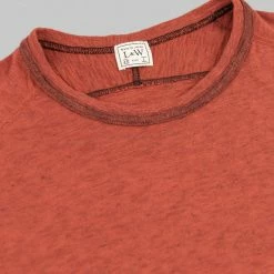 Loop & Weft Heather Slub Cotton Freedom Crewneck T-Shirt Old Brick