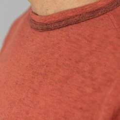 Loop & Weft Heather Slub Cotton Freedom Crewneck T-Shirt Old Brick