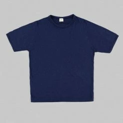 Loop & Weft Heather Slub Cotton Freedom Crewneck T-Shirt French Navy Blue