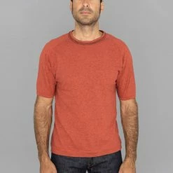 Loop & Weft Heather Slub Cotton Freedom Crewneck T-Shirt Old Brick