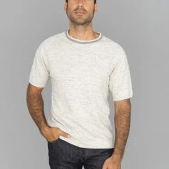 Loop & Weft Heather Slub Cotton Freedom Crewneck T-Shirt Heather Oatmeal