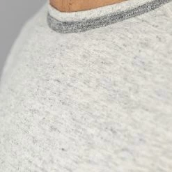 Loop & Weft Heather Slub Cotton Freedom Crewneck T-Shirt Heather Oatmeal