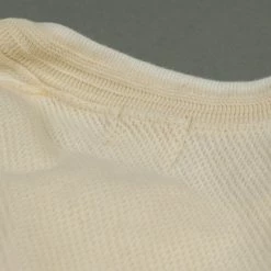 Loop & Weft Fine Aran Honeycomb Henley Neck Thermal Vintage Ivory 30 Loop & Weft Fine Aran Honeycomb Henley Neck Thermal Vintage Ivory