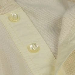 Loop & Weft Fine Aran Honeycomb Henley Neck Thermal Vintage Ivory 28 Loop & Weft Fine Aran Honeycomb Henley Neck Thermal Vintage Ivory