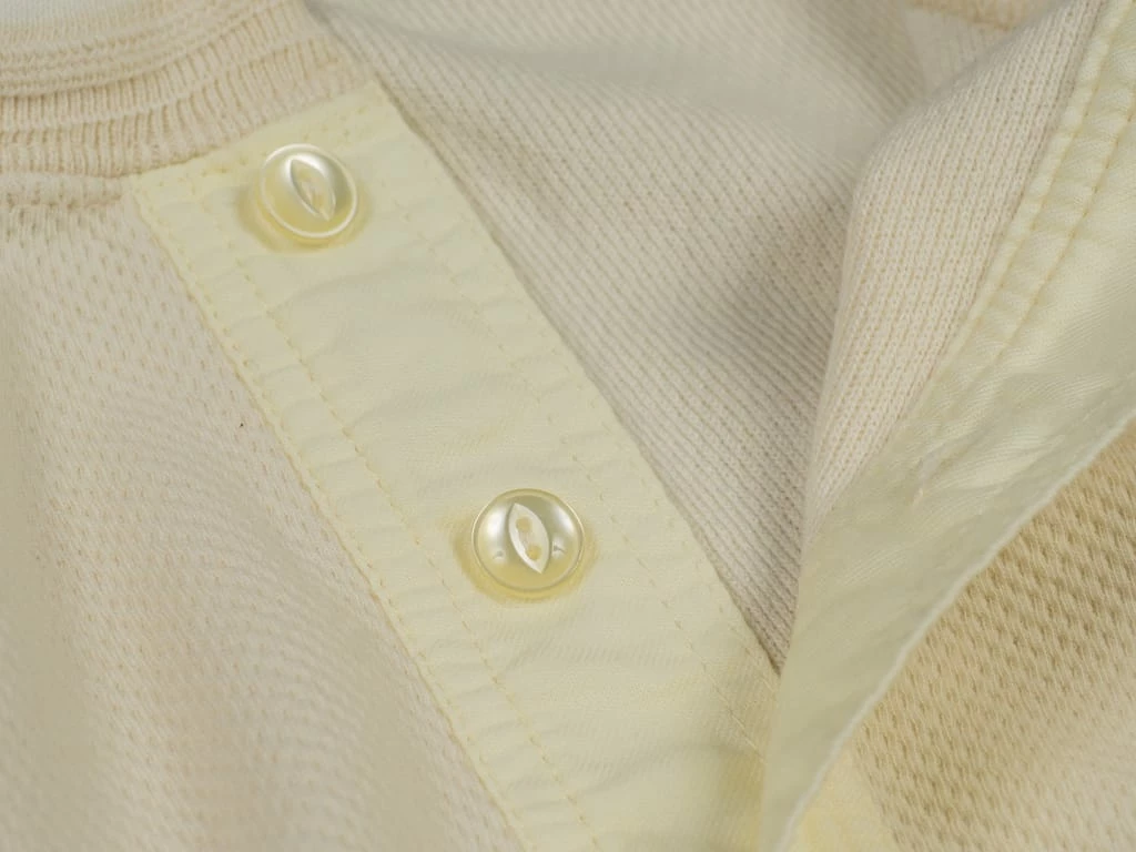 Loop & Weft Fine Aran Honeycomb Henley Neck Thermal Vintage Ivory 11 Loop & Weft Fine Aran Honeycomb Henley Neck Thermal Vintage Ivory