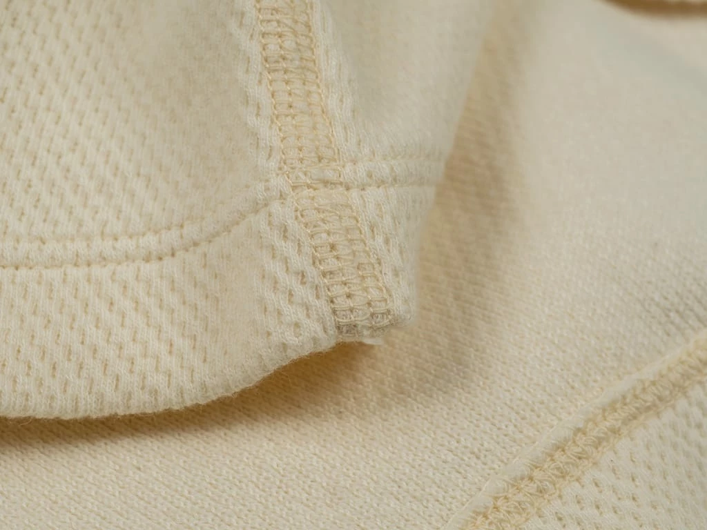 Loop & Weft Fine Aran Honeycomb Henley Neck Thermal Vintage Ivory 20 Loop & Weft Fine Aran Honeycomb Henley Neck Thermal Vintage Ivory