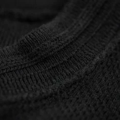 Loop & Weft Fine Aran Honeycomb Henley Neck Thermal Royal Black