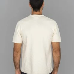 Loop & Weft Dual Layered Knit Raw Edge Pocket Crewneck T-Shirt Vintage Ivory NEW ARRIVALS