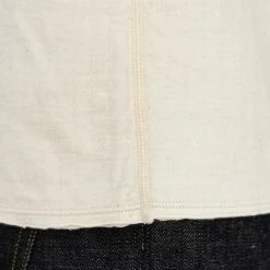 NEW ARRIVALS Loop & Weft Dual Layered Knit Raw Edge Crewneck T-Shirt Vintage Ivory