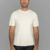 NEW ARRIVALS Loop & Weft Dual Layered Knit Raw Edge Crewneck T-Shirt Vintage Ivory