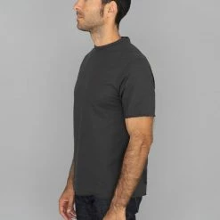 Loop & Weft Dual Layered Knit Raw Edge Crewneck T-Shirt Antique Black NEW ARRIVALS