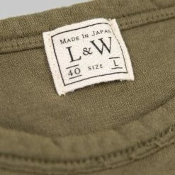 Loop & Weft Dual Layered Knit Raw Edge Pocket Crewneck T-Shirt Army Olive