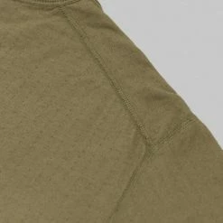 Loop & Weft Dual Layered Knit Raw Edge Pocket Crewneck T-Shirt Army Olive