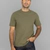 NEW ARRIVALS Loop & Weft Dual Layered Knit Raw Edge Crewneck T-Shirt Army Olive