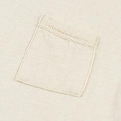 Loop & Weft Dual Layered Knit Raw Edge Pocket Crewneck T-Shirt Vintage Ivory NEW ARRIVALS