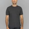 Loop & Weft Dual Layered Knit Raw Edge Pocket Crewneck T-Shirt Antique Black NEW ARRIVALS