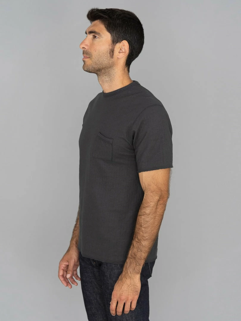 Loop & Weft Dual Layered Knit Raw Edge Pocket Crewneck T-Shirt Antique Black NEW ARRIVALS 5 Loop & Weft Dual Layered Knit Raw Edge Pocket Crewneck T-Shirt Antique Black NEW ARRIVALS