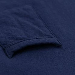 Loop & Weft Dual Layered Knit Raw Edge Pocket Crewneck T-Shirt French Navy Blue 30 Loop & Weft Dual Layered Knit Raw Edge Pocket Crewneck T-Shirt French Navy Blue