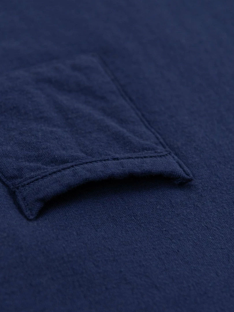 Loop & Weft Dual Layered Knit Raw Edge Pocket Crewneck T-Shirt French Navy Blue 15 Loop & Weft Dual Layered Knit Raw Edge Pocket Crewneck T-Shirt French Navy Blue