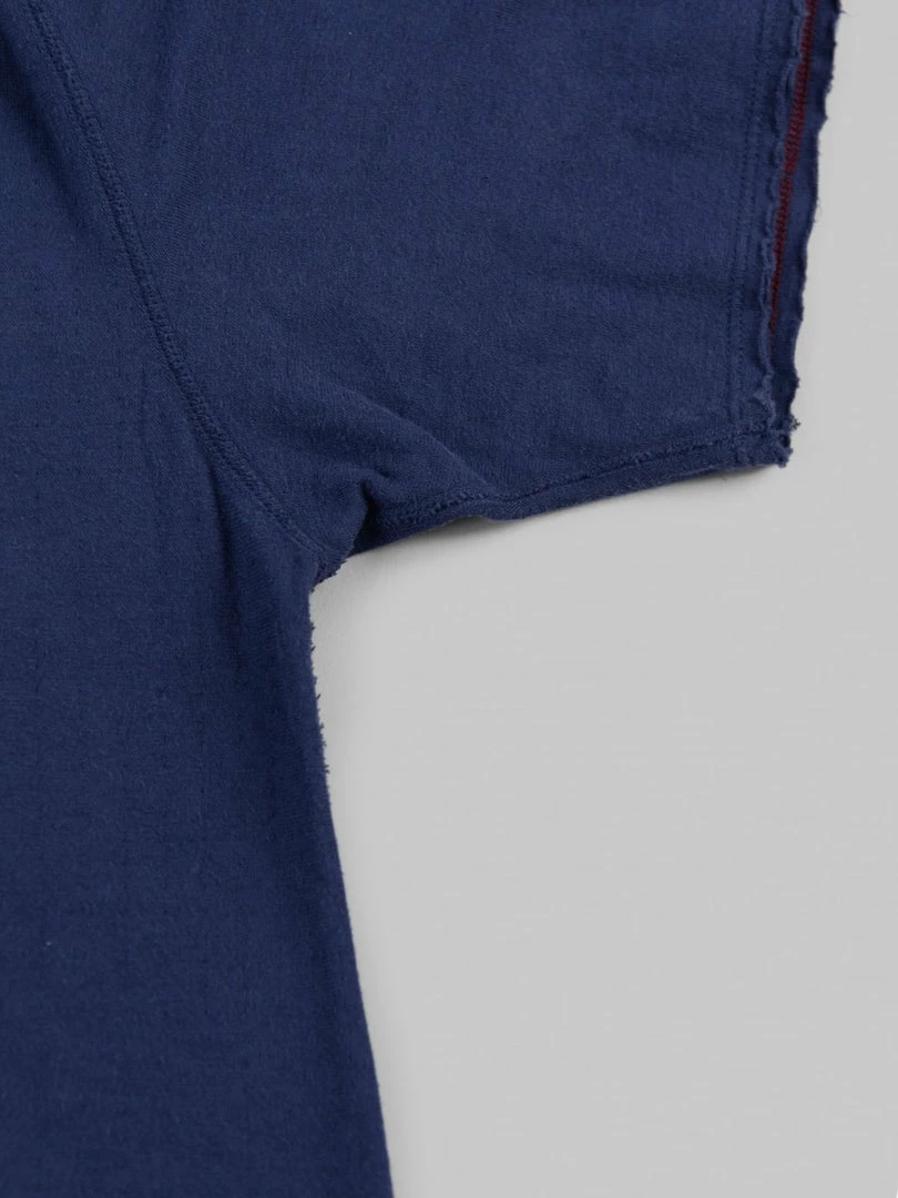Loop & Weft Dual Layered Knit Raw Edge Pocket Crewneck T-Shirt French Navy Blue 16 Loop & Weft Dual Layered Knit Raw Edge Pocket Crewneck T-Shirt French Navy Blue