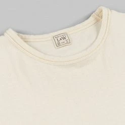 NEW ARRIVALS Loop & Weft Dual Layered Knit Raw Edge Crewneck T-Shirt Vintage Ivory
