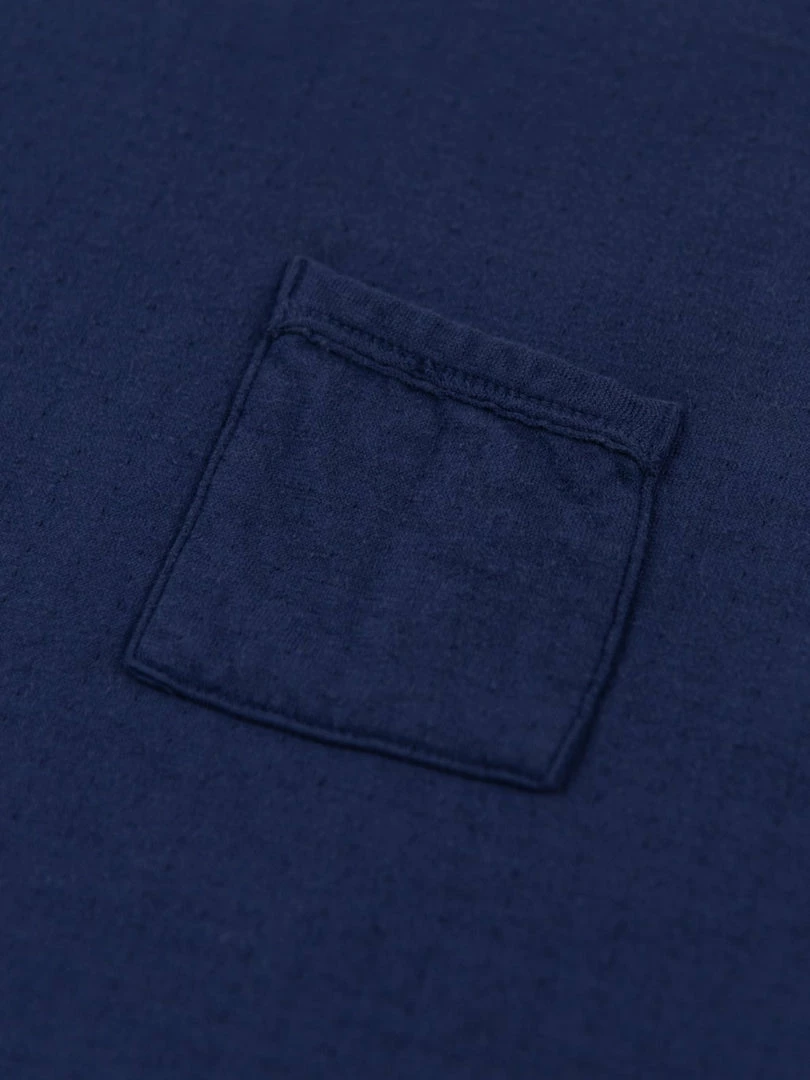 Loop & Weft Dual Layered Knit Raw Edge Pocket Crewneck T-Shirt French Navy Blue 14 Loop & Weft Dual Layered Knit Raw Edge Pocket Crewneck T-Shirt French Navy Blue