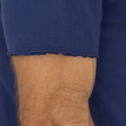 Loop & Weft Dual Layered Knit Raw Edge Crewneck T-Shirt French Navy Blue NEW ARRIVALS