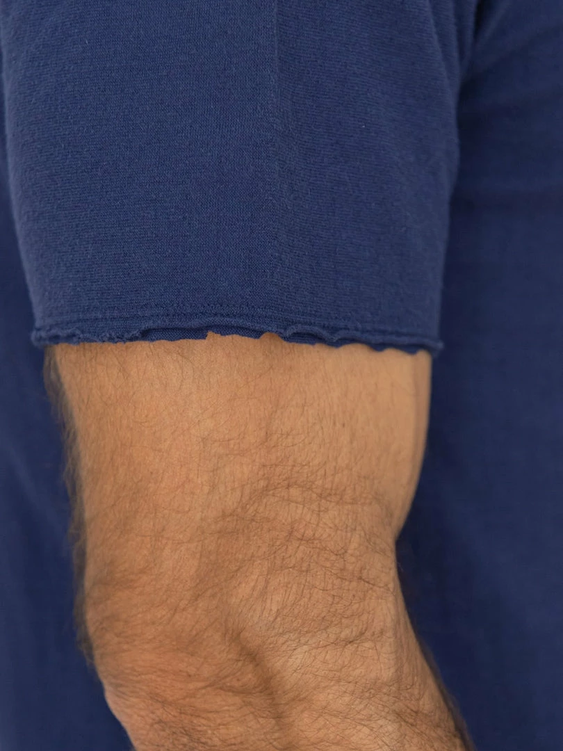 Loop & Weft Dual Layered Knit Raw Edge Pocket Crewneck T-Shirt French Navy Blue 7 Loop & Weft Dual Layered Knit Raw Edge Pocket Crewneck T-Shirt French Navy Blue