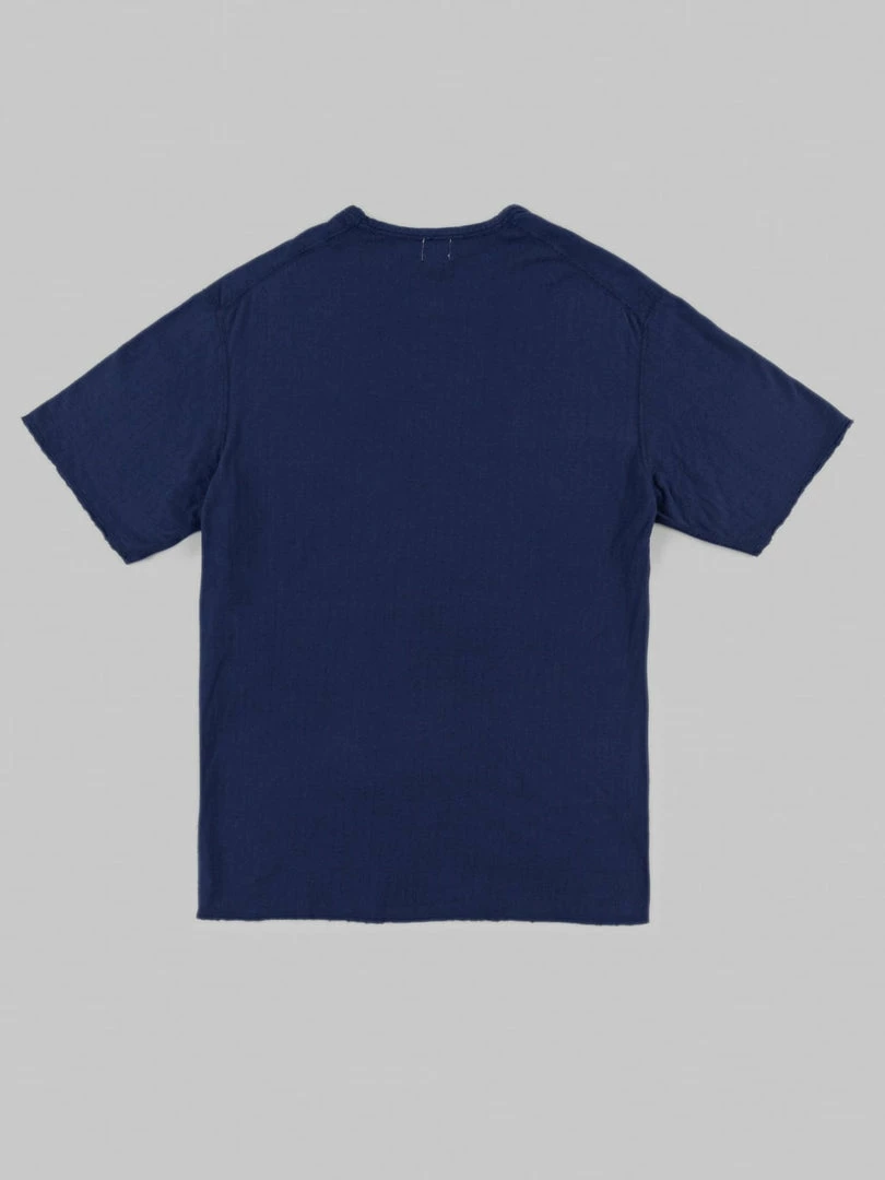 Loop & Weft Dual Layered Knit Raw Edge Pocket Crewneck T-Shirt French Navy Blue 9 Loop & Weft Dual Layered Knit Raw Edge Pocket Crewneck T-Shirt French Navy Blue