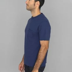 Loop & Weft Dual Layered Knit Raw Edge Pocket Crewneck T-Shirt French Navy Blue 20 Loop & Weft Dual Layered Knit Raw Edge Pocket Crewneck T-Shirt French Navy Blue
