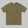 Loop & Weft Dual Layered Knit Raw Edge Pocket Crewneck T-Shirt Army Olive 1 Loop & Weft Dual Layered Knit Raw Edge Pocket Crewneck T-Shirt Army Olive