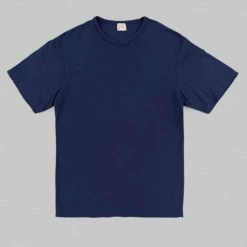 Loop & Weft Dual Layered Knit Raw Edge Crewneck T-Shirt French Navy Blue NEW ARRIVALS